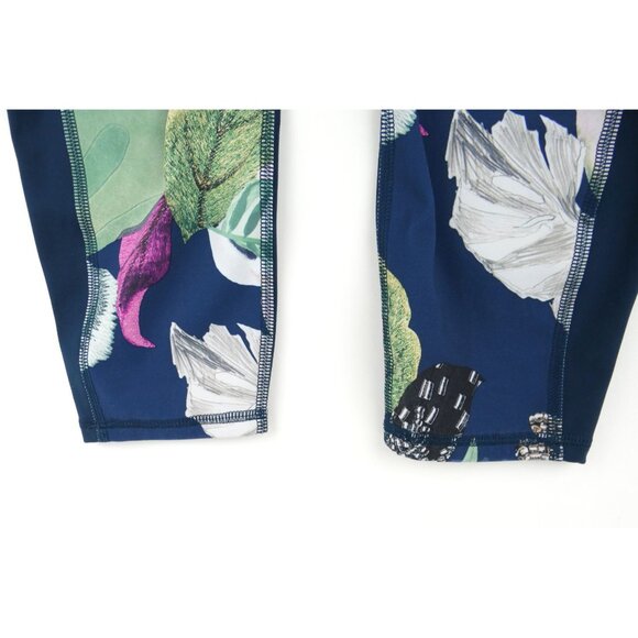 Athleta Blue Floral Print Tight XSP - Picture 7 of 11